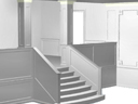 Planung der Treppenanlage mit Geländer und Wandverkleidung im Restaurant zur Empore